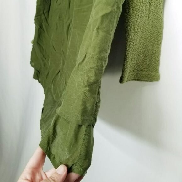 CMC Color Me Cotton NWT Sweater Tunic Top Cowl Neck Multimedia Green Lagenlook M - Picture 6 of 11
